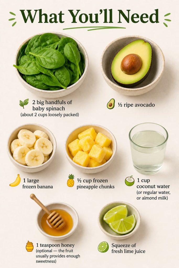 spinach avocado smoothie ingredients