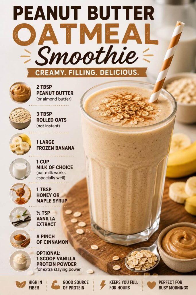 Peanut Butter Oatmeal Smoothie