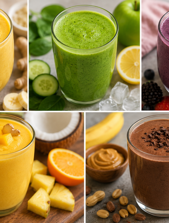 Healthy Energy Boost Breakfast Smoothies